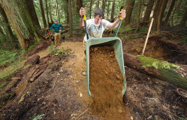 mountain bike trail construction